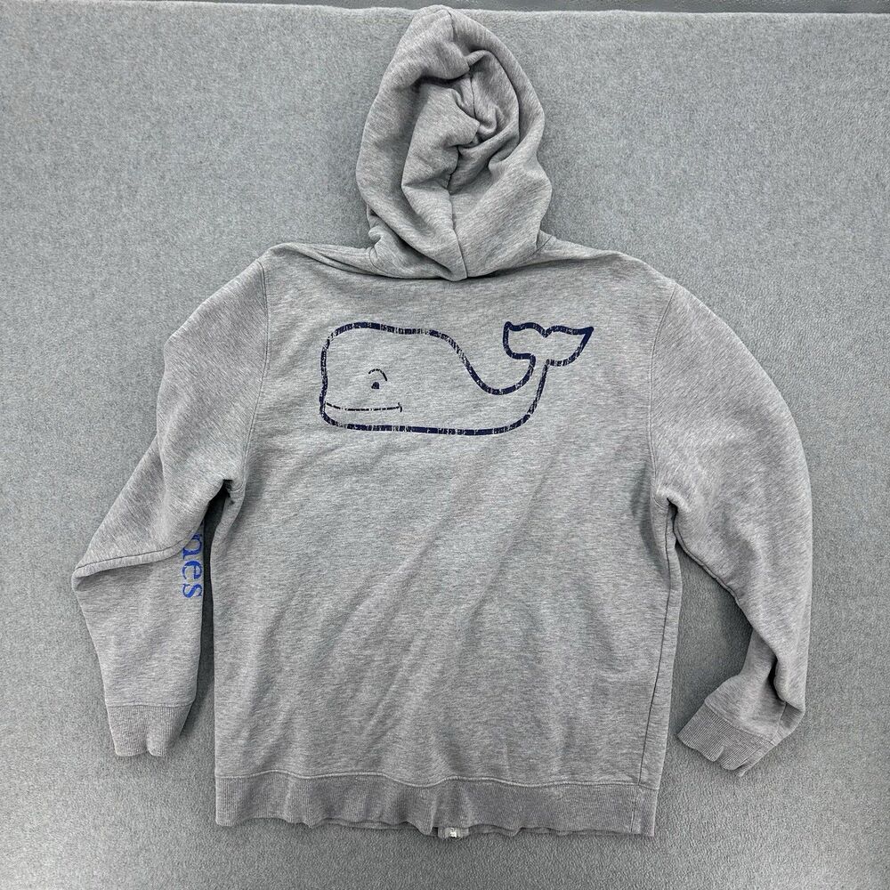 Vineyard Vines MICHIGAN Gray Full Zip-Up Mens Hooded Sweatshirt Size Large - Picture 5 of 9